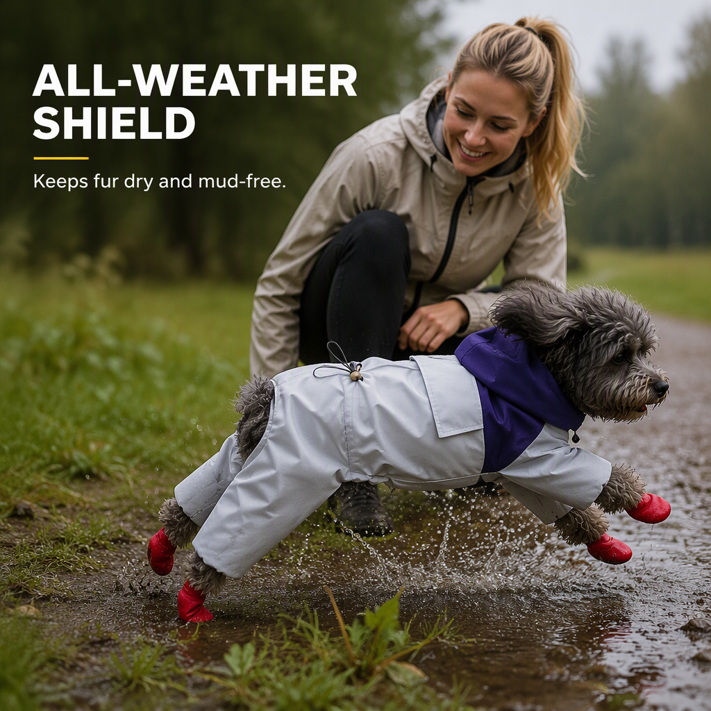 Waterproof Four Legged Pet Raincoat Windproof Colorblock Outdoor Utility for Dogs and Cats