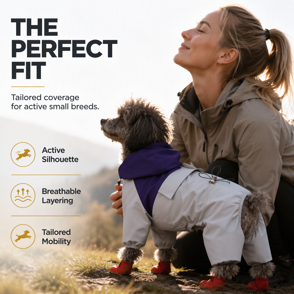 Waterproof Four Legged Pet Raincoat Windproof Colorblock Outdoor Utility for Dogs and Cats