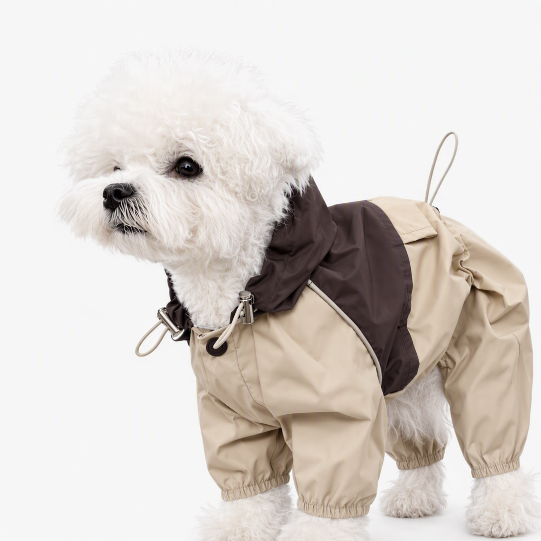 Waterproof Four Legged Pet Raincoat Windproof Colorblock Outdoor Utility for Dogs and Cats