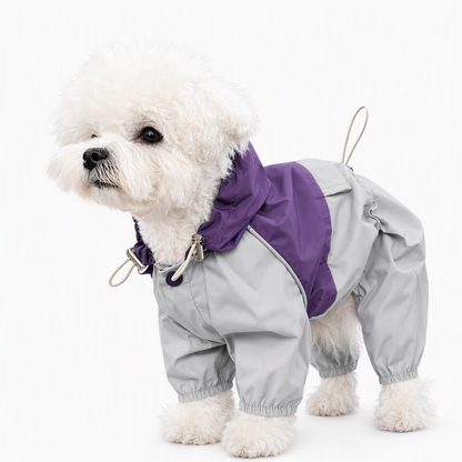 Waterproof Four Legged Pet Raincoat Windproof Colorblock Outdoor Utility for Dogs and Cats