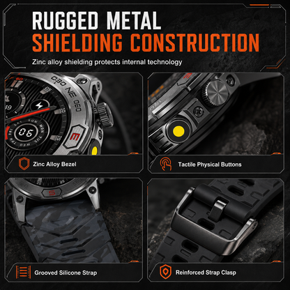 Rugged Smart Watch with Bluetooth Call & Health Monitor