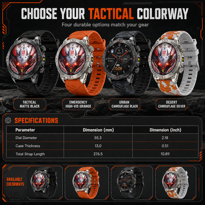 Rugged Smart Watch with Bluetooth Call & Health Monitor