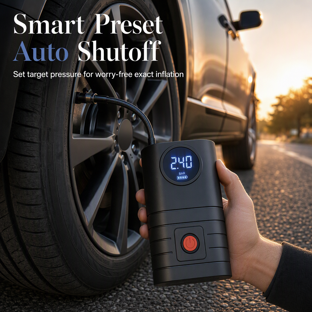 ⏳Time-Limited Special⏰Portable Handheld Electric Tire Inflator Air Pump for Car Bicycle and Electric Vehicle Tires