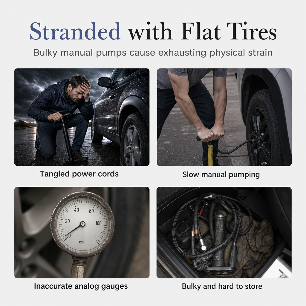 ⏳Time-Limited Special⏰Portable Handheld Electric Tire Inflator Air Pump for Car Bicycle and Electric Vehicle Tires