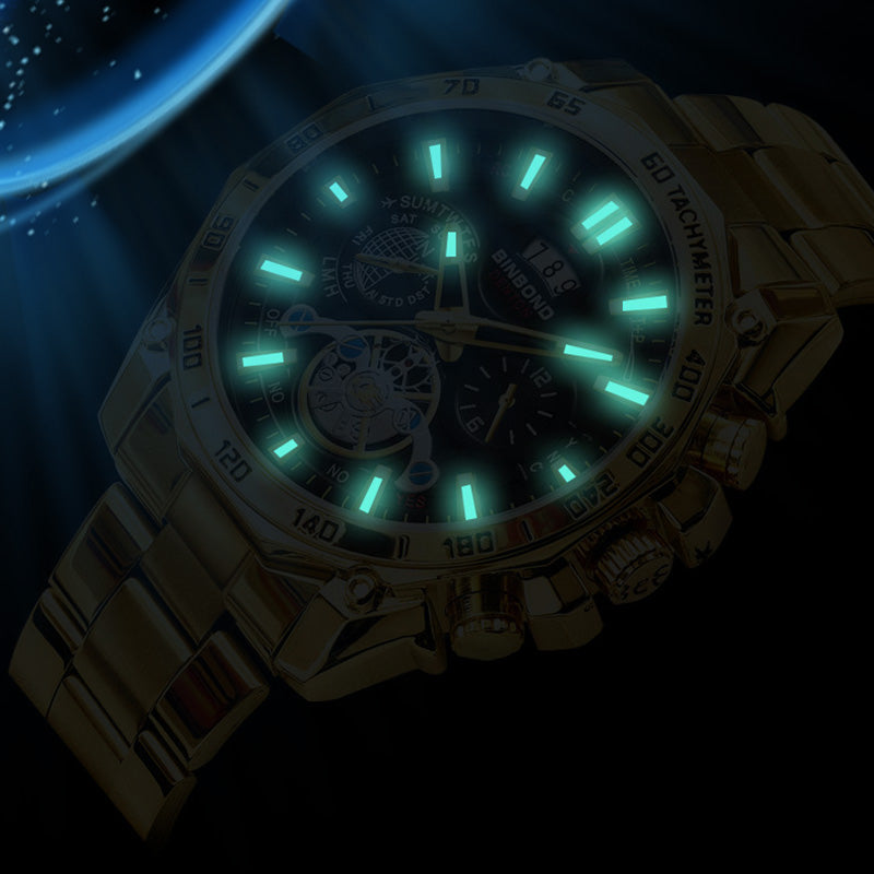 ⌚ Men's 30M Waterproof Luminous Steel Watch