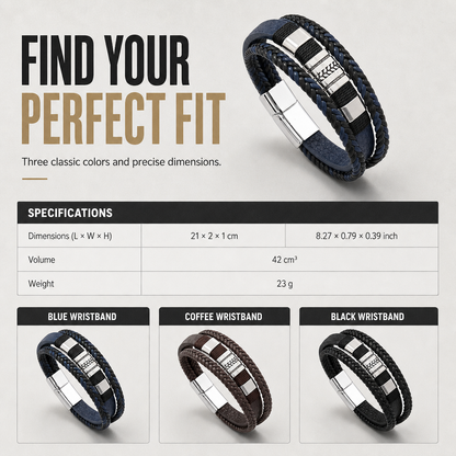 Men's Retro Leather with Square Wheat Pattern Alloy Magnetic Clasp