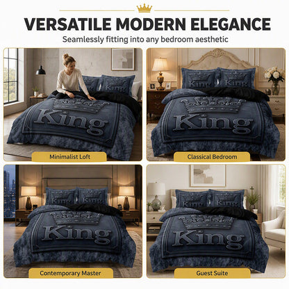 Modern King Crown 3-Piece Bedding Set