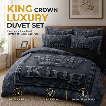 Modern King Crown 3-Piece Bedding Set