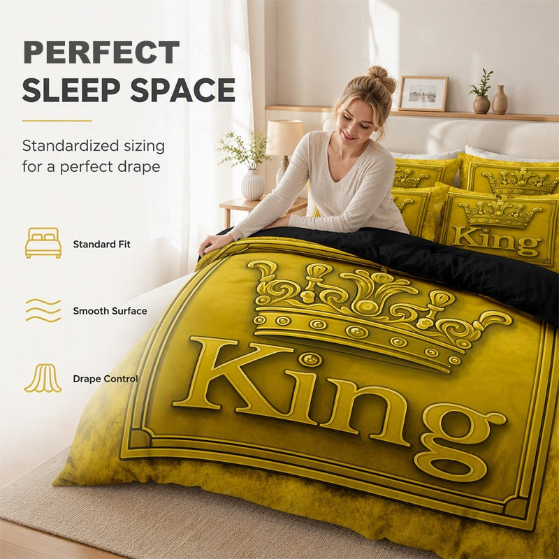 Modern King Crown 3-Piece Bedding Set