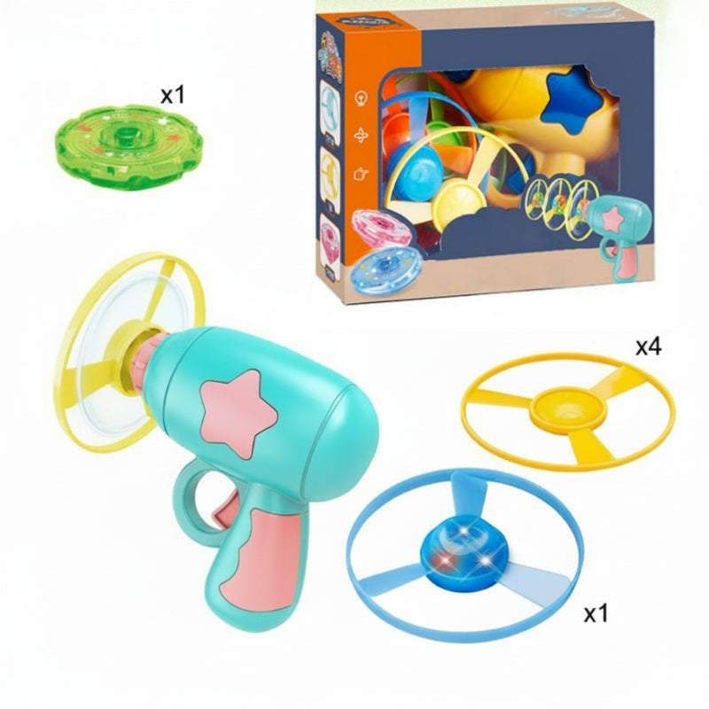 LED Flying Disc Launcher Gun Toy