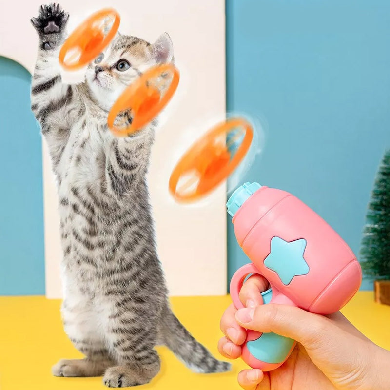 LED Flying Disc Launcher Gun Toy