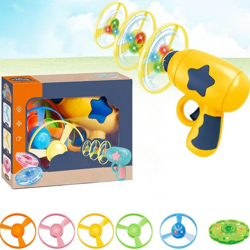 LED Flying Disc Launcher Gun Toy