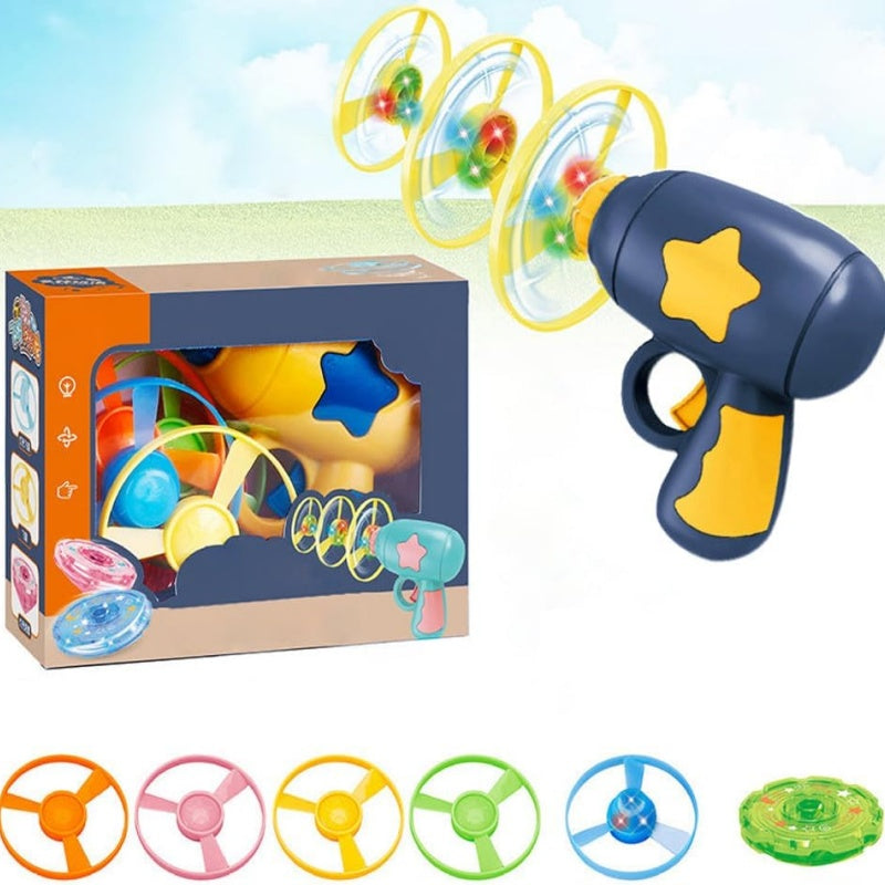 LED Flying Disc Launcher Gun Toy