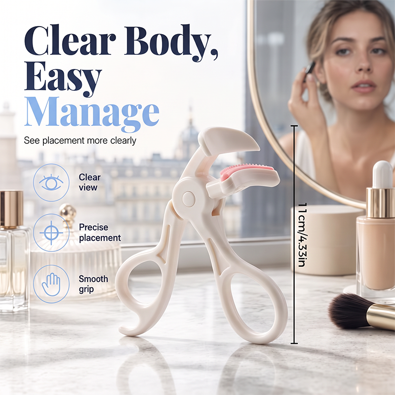 Wide-Angle Eyelash Curler with Comb
