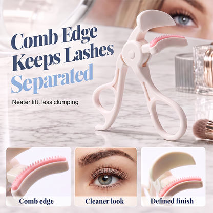 Wide-Angle Eyelash Curler with Comb