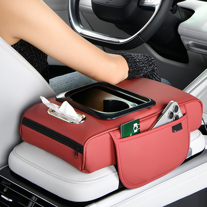 Car Armrest Organizer with USB Charging Ports