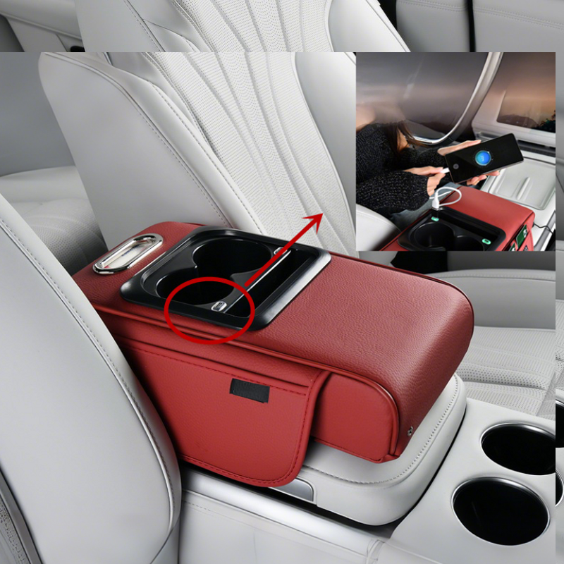 Car Armrest Organizer with USB Charging Ports