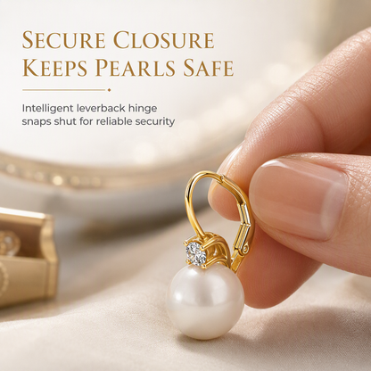 Elegant Faux Pearl and Cubic Zirconia Drop Earrings for Women Daily Fashion Jewelry