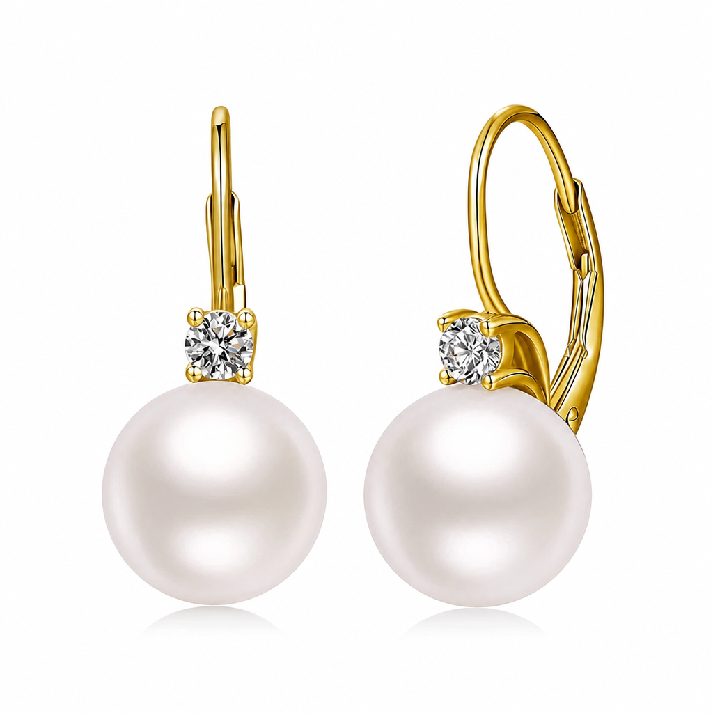 Elegant Faux Pearl and Cubic Zirconia Drop Earrings for Women Daily Fashion Jewelry