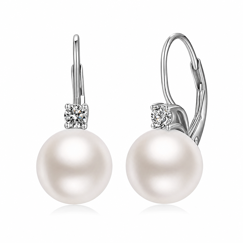 Elegant Faux Pearl and Cubic Zirconia Drop Earrings for Women Daily Fashion Jewelry