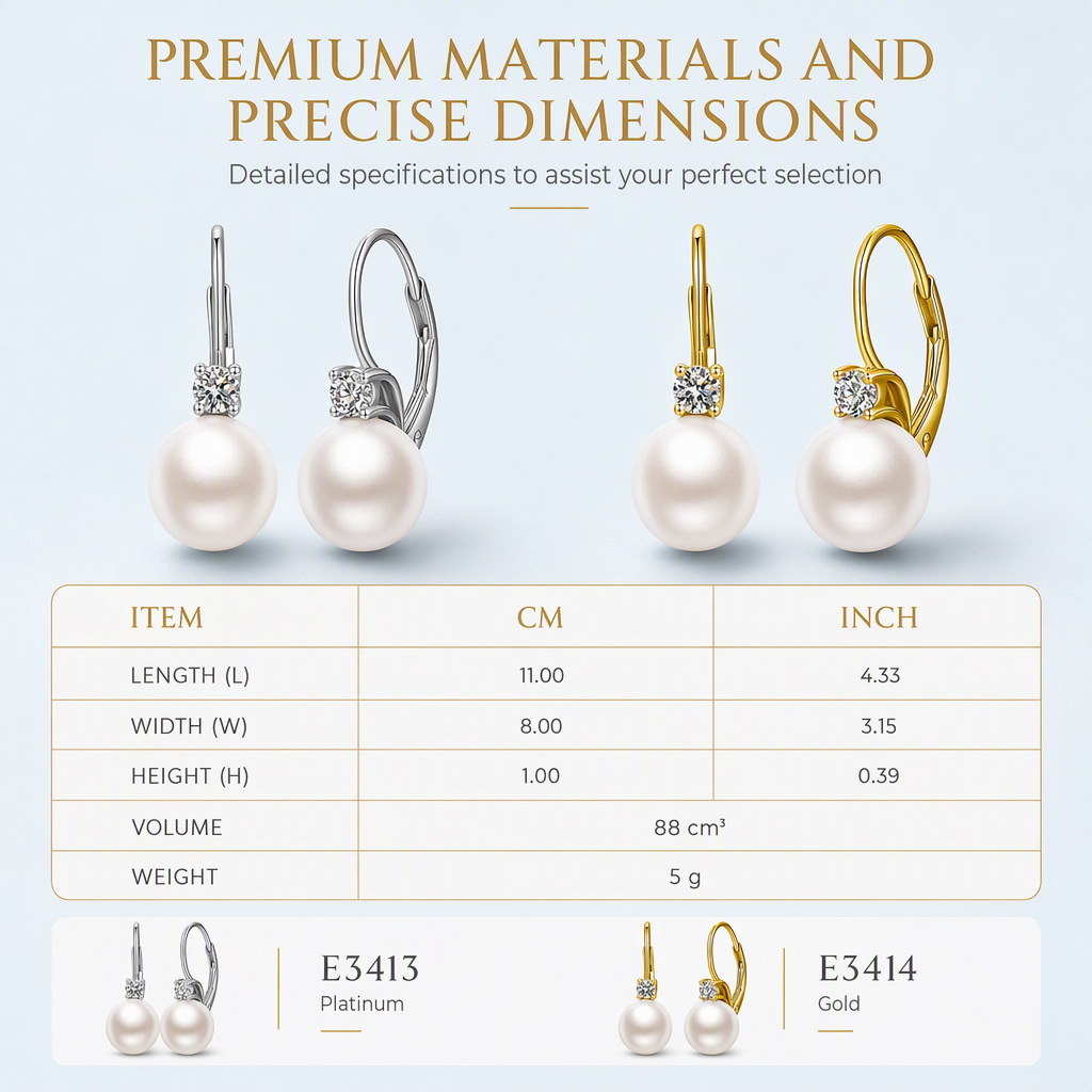 Elegant Faux Pearl and Cubic Zirconia Drop Earrings for Women Daily Fashion Jewelry
