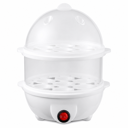 Multifunctional Electric Egg Cooker and Steamer with Transparent Lid Single or Double Layer Egg Boiler for Kitchen Breakfast