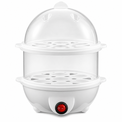 Multifunctional Electric Egg Cooker and Steamer with Transparent Lid Single or Double Layer Egg Boiler for Kitchen Breakfast
