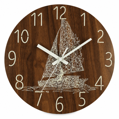 12 Inch Silent Wooden Wall Clock Luminous Glow in the Dark MDF Wood Grain Clock