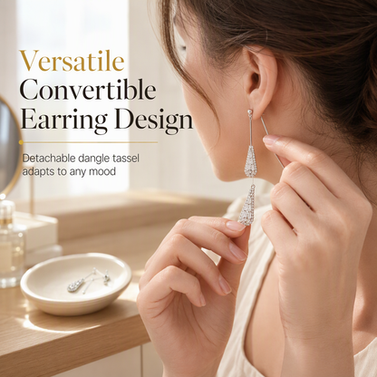 ⏳Time-Limited Special ⏰✨ Women's Dual-Wear Zircon Water Drop Tassel Earrings – Elegant & Versatile 💎🌸