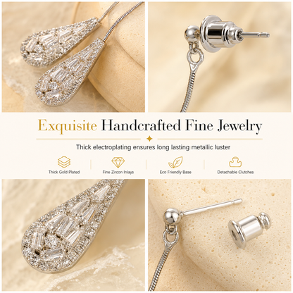 ⏳Time-Limited Special ⏰✨ Women's Dual-Wear Zircon Water Drop Tassel Earrings – Elegant & Versatile 💎🌸