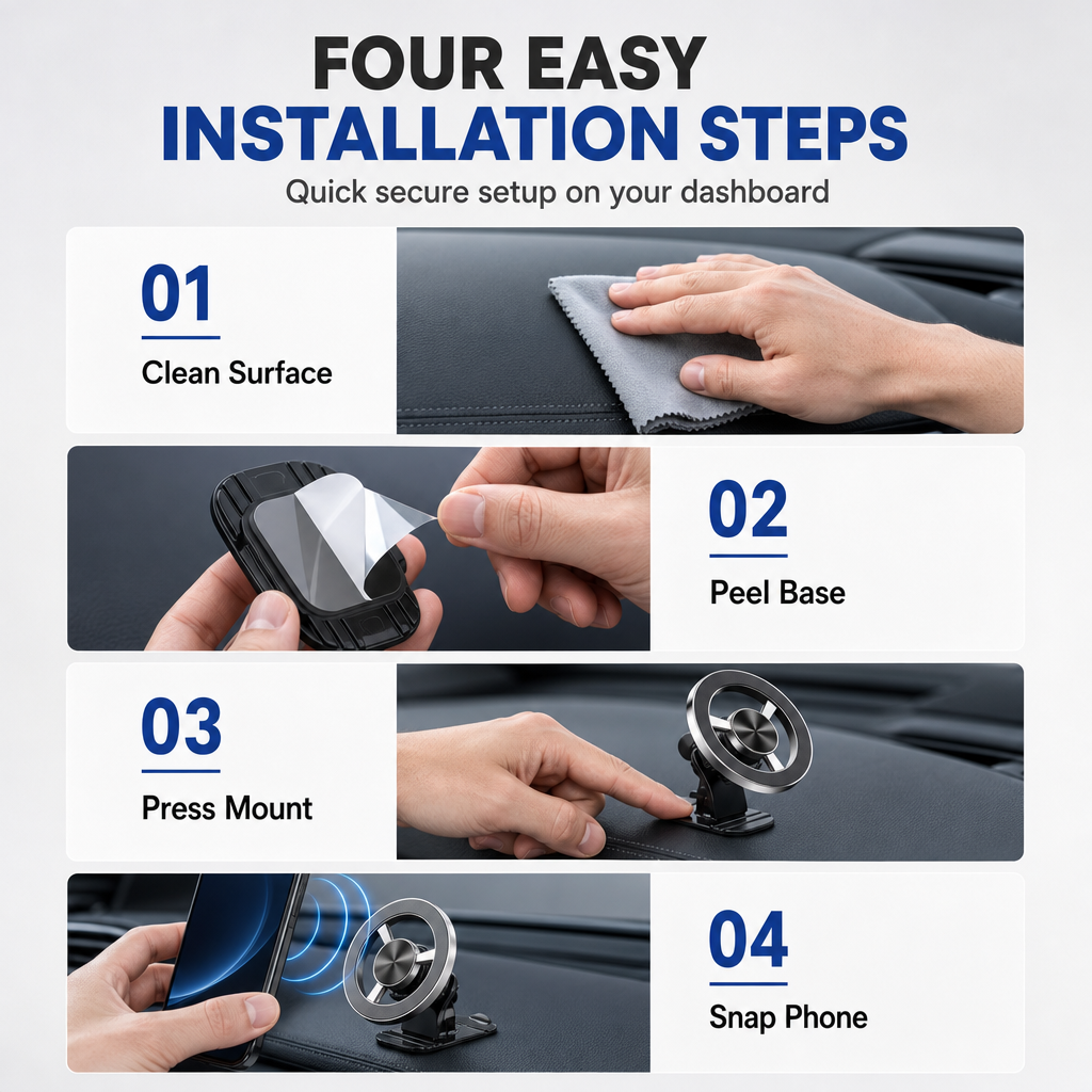 ⏳Time-Limited Special⏰Strong Magnetic Car Phone Holder Adhesive Dashboard Navigation Mount