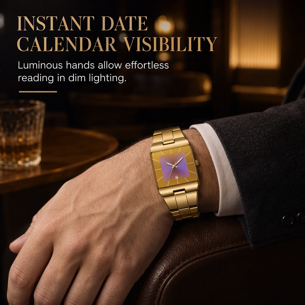 ⌚ Fashionable Men’s Square Quartz Watch ✨ Steel Strap Classic Wristwatch for Men & Students