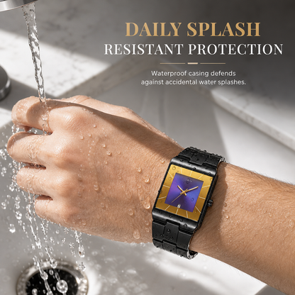 ⌚ Fashionable Men’s Square Quartz Watch ✨ Steel Strap Classic Wristwatch for Men & Students