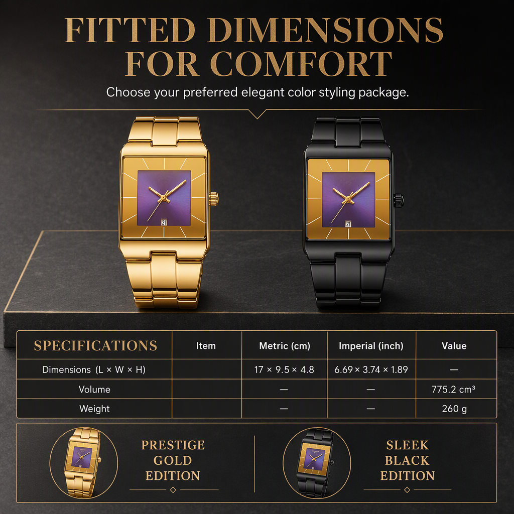 ⌚ Fashionable Men’s Square Quartz Watch ✨ Steel Strap Classic Wristwatch for Men & Students