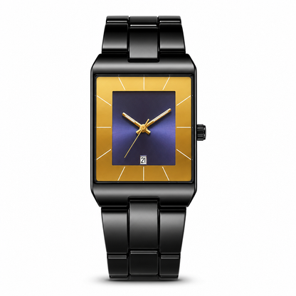 ⌚ Fashionable Men’s Square Quartz Watch ✨ Steel Strap Classic Wristwatch for Men & Students