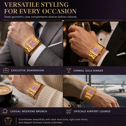 ⌚ Fashionable Men’s Square Quartz Watch ✨ Steel Strap Classic Wristwatch for Men & Students