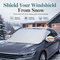 Thickened Magnetic Car Windshield Snow Cover Winter Front Windshield Half Cover for Sedans and SUVs