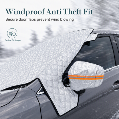 Thickened Magnetic Car Windshield Snow Cover Winter Front Windshield Half Cover for Sedans and SUVs