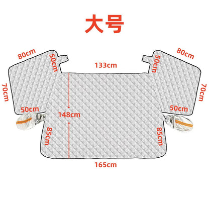 Thickened Magnetic Car Windshield Snow Cover Winter Front Windshield Half Cover for Sedans and SUVs