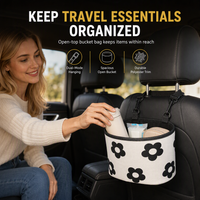Car Seat Back Hanging Storage Bag Multifunctional Backseat Organizer Bucket for Sundries