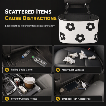 Car Seat Back Hanging Storage Bag Multifunctional Backseat Organizer Bucket for Sundries