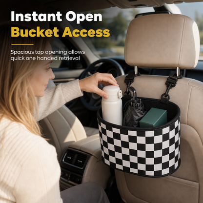 Car Seat Back Hanging Storage Bag Multifunctional Backseat Organizer Bucket for Sundries