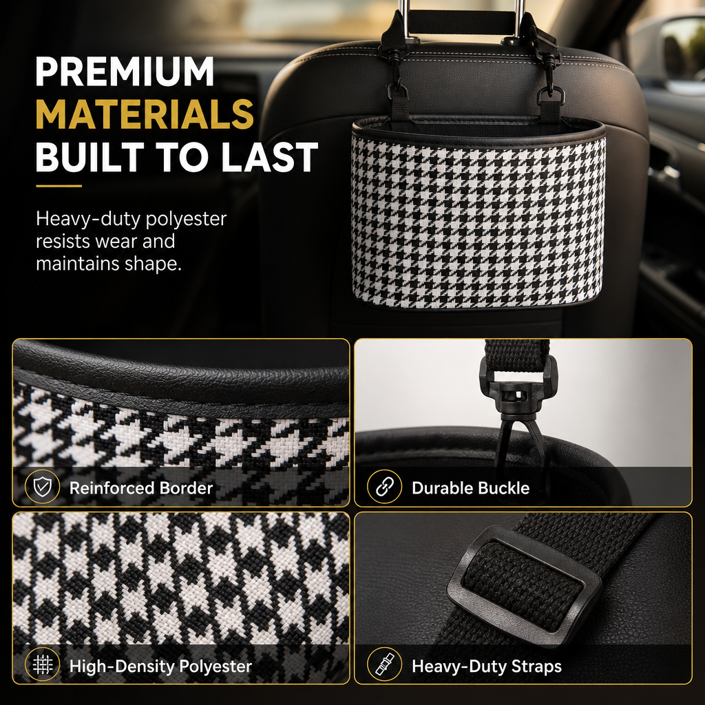 Car Seat Back Hanging Storage Bag Multifunctional Backseat Organizer Bucket for Sundries