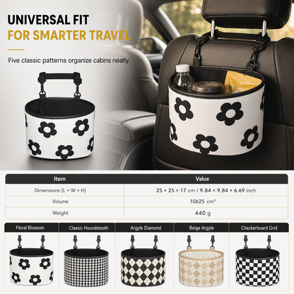 Car Seat Back Hanging Storage Bag Multifunctional Backseat Organizer Bucket for Sundries