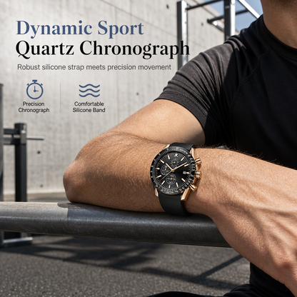 Men's Sport Quartz Watch Multifunctional Waterproof Fashion Wristwatch Model 5140