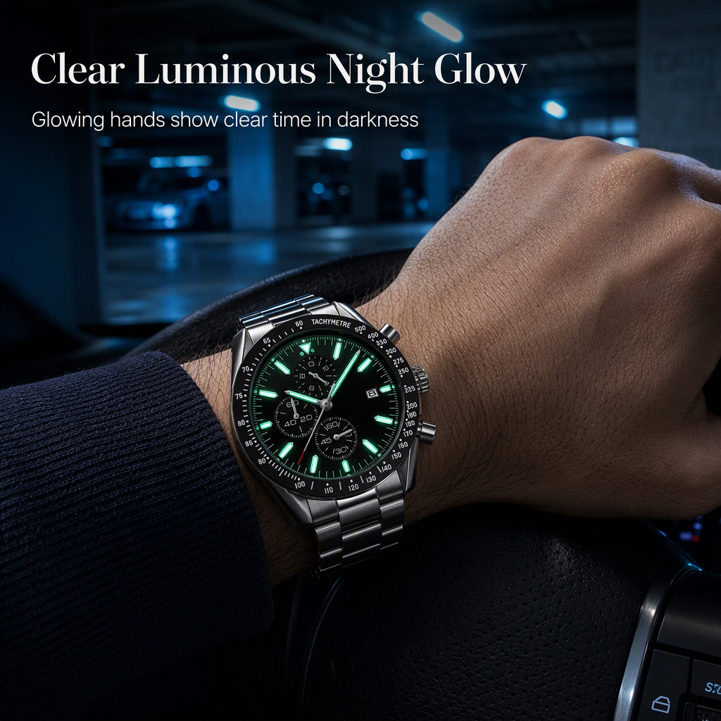 Men's Sport Quartz Watch Multifunctional Waterproof Fashion Wristwatch Model 5140