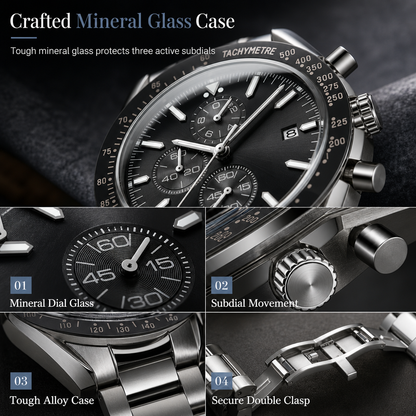 Men's Sport Quartz Watch Multifunctional Waterproof Fashion Wristwatch Model 5140