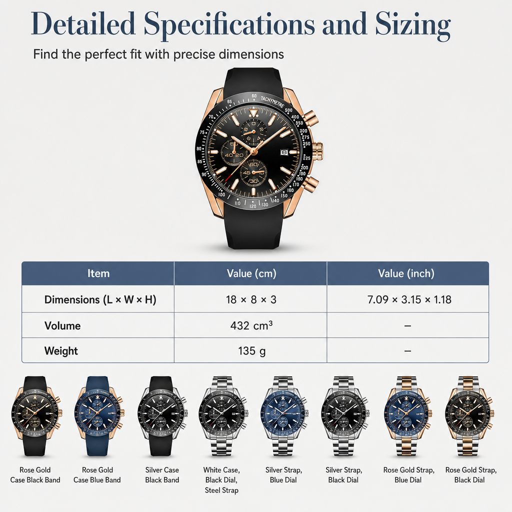 Men's Sport Quartz Watch Multifunctional Waterproof Fashion Wristwatch Model 5140