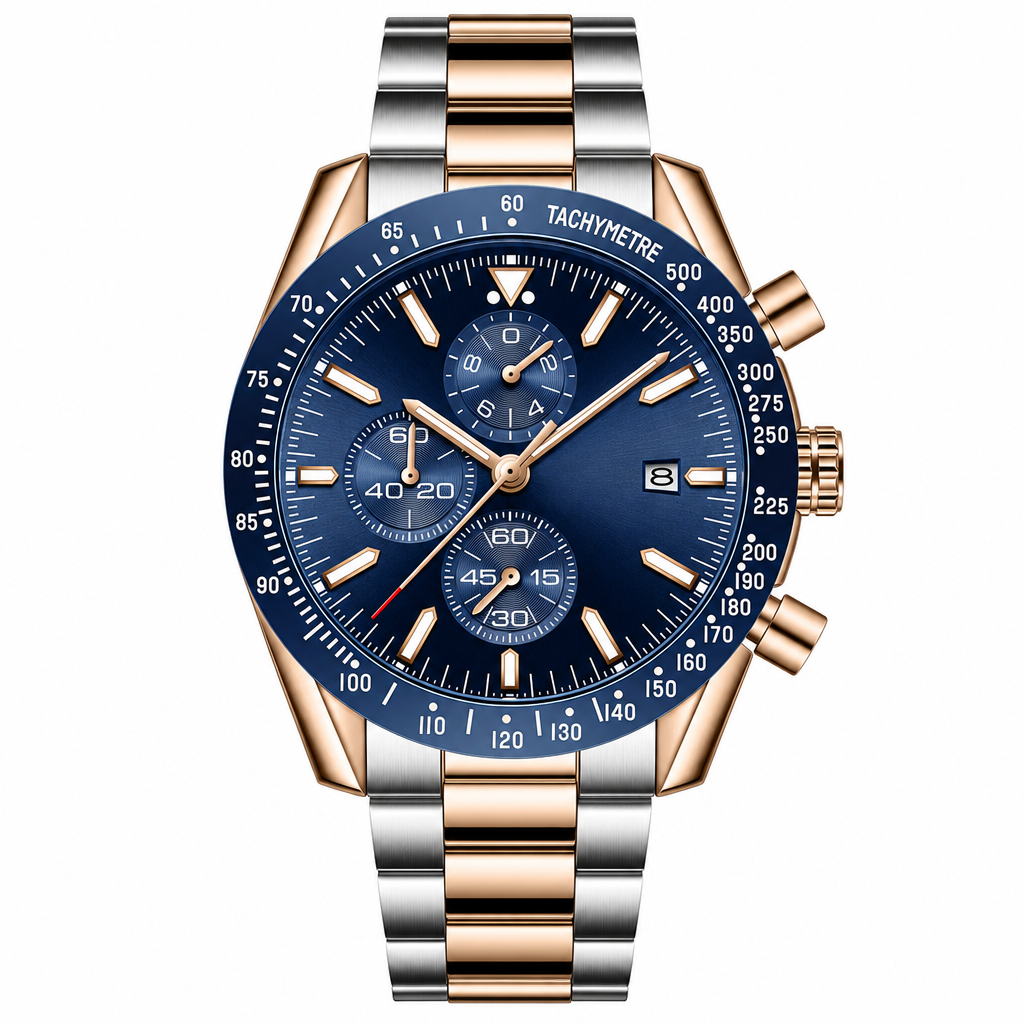 Men's Sport Quartz Watch Multifunctional Waterproof Fashion Wristwatch Model 5140