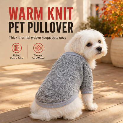 Knitted Dog Hoodie for Autumn and Winter